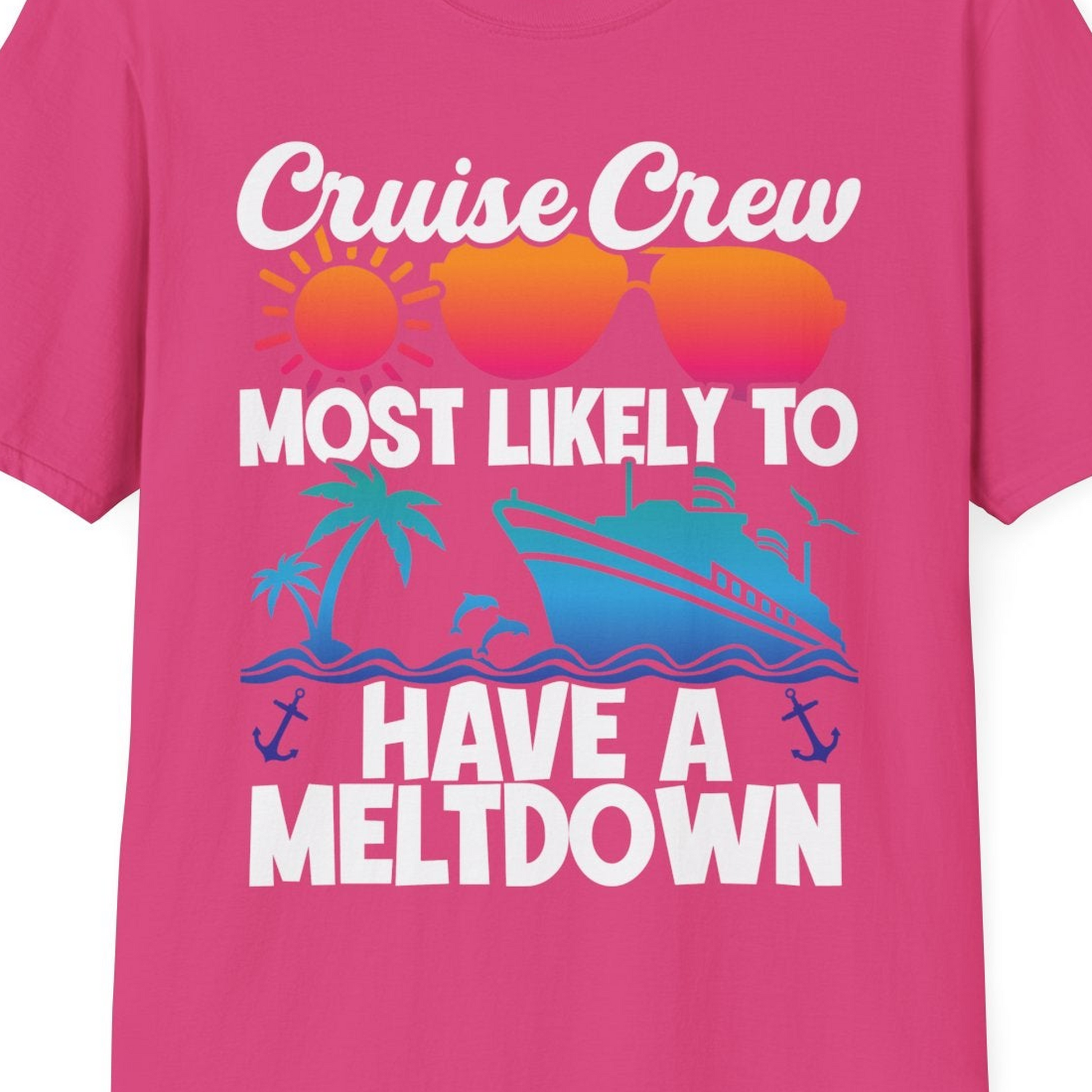 Cruise Crew Meltdown Shirt T-Shirt – Heliconia – Best Cruise Shirts Close Up