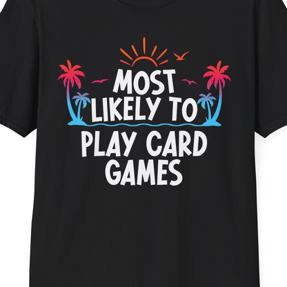 Tropical Cruise Card Game Shirt T-Shirt – Black – Best Cruise Shirts Close Up