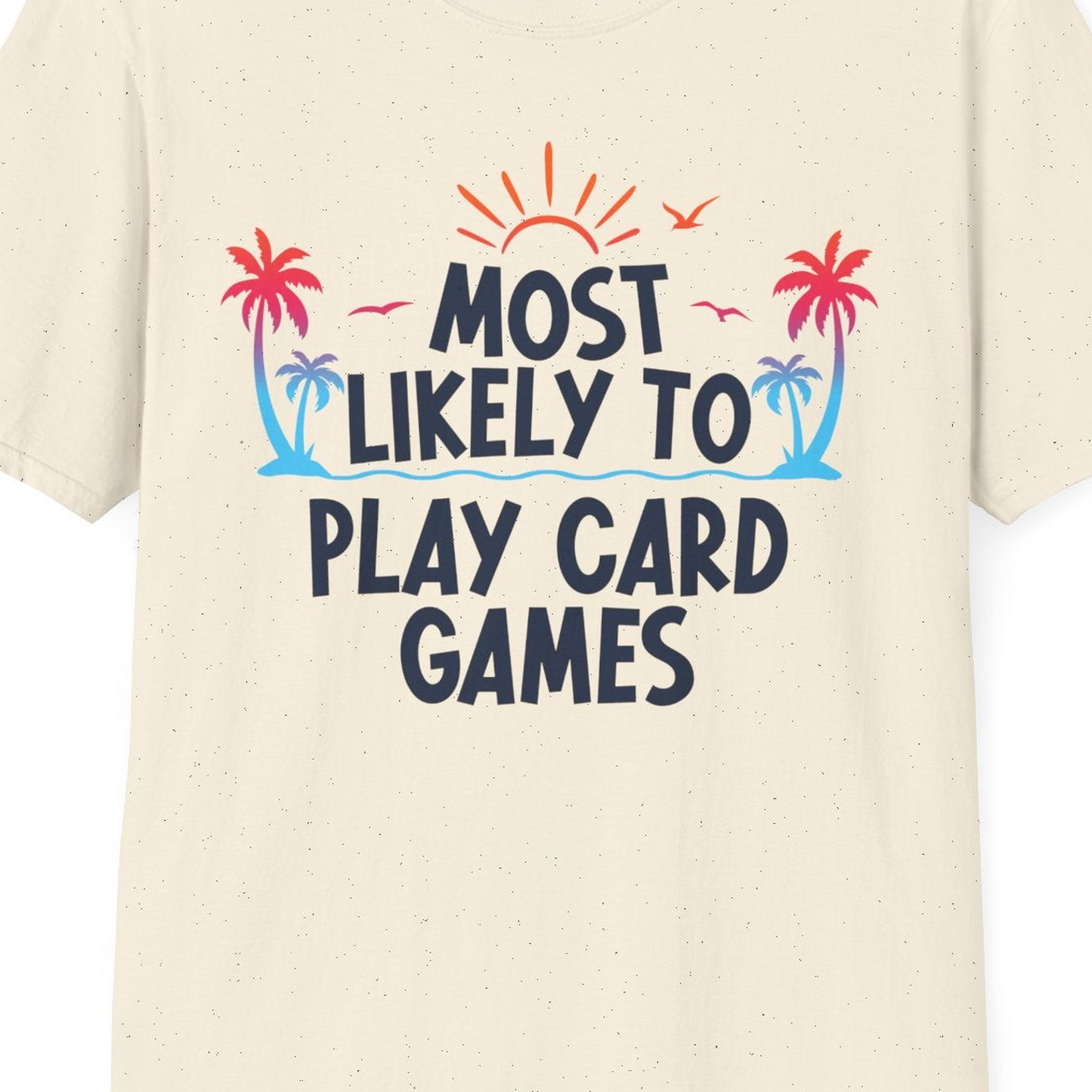 Tropical Cruise Card Game Shirt T-Shirt – Natural – Best Cruise Shirts Close Up