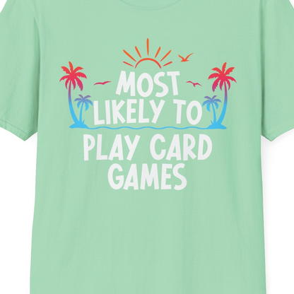Tropical Cruise Card Game Shirt T-Shirt – Mint Green – Best Cruise Shirts Close Up