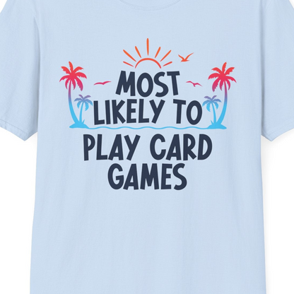 Tropical Cruise Card Game Shirt T-Shirt – Light Blue – Best Cruise Shirts Close Up