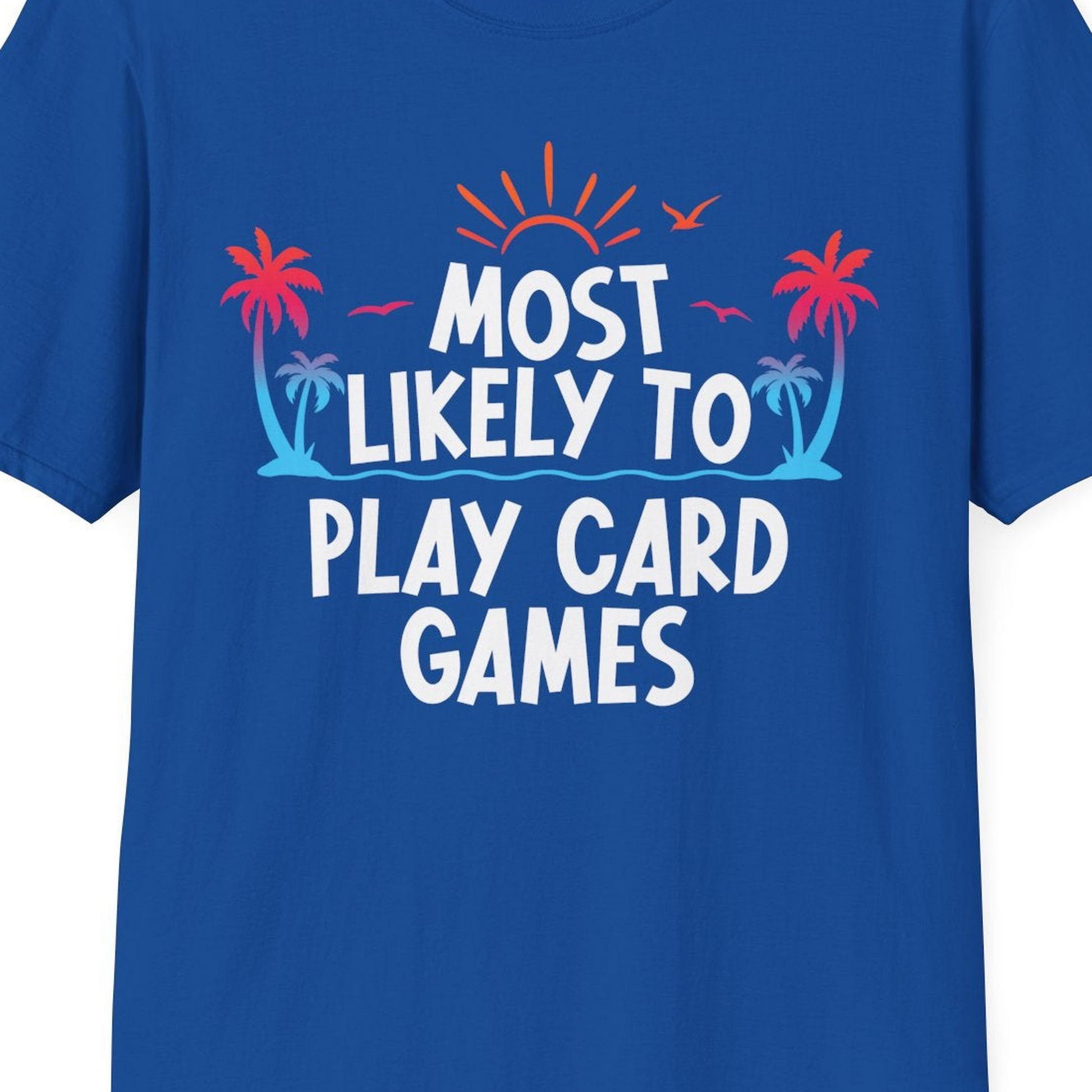 Tropical Cruise Card Game Shirt T-Shirt – Royal – Best Cruise Shirts Close Up