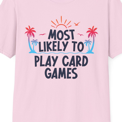 Tropical Cruise Card Game Shirt T-Shirt – Light Pink – Best Cruise Shirts Close Up