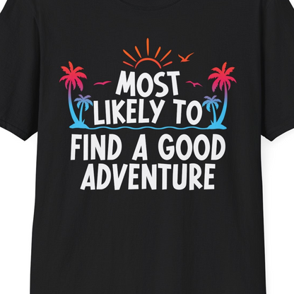 Tropical Adventure Shirt T-Shirt – Black – Best Cruise Shirts Close Up