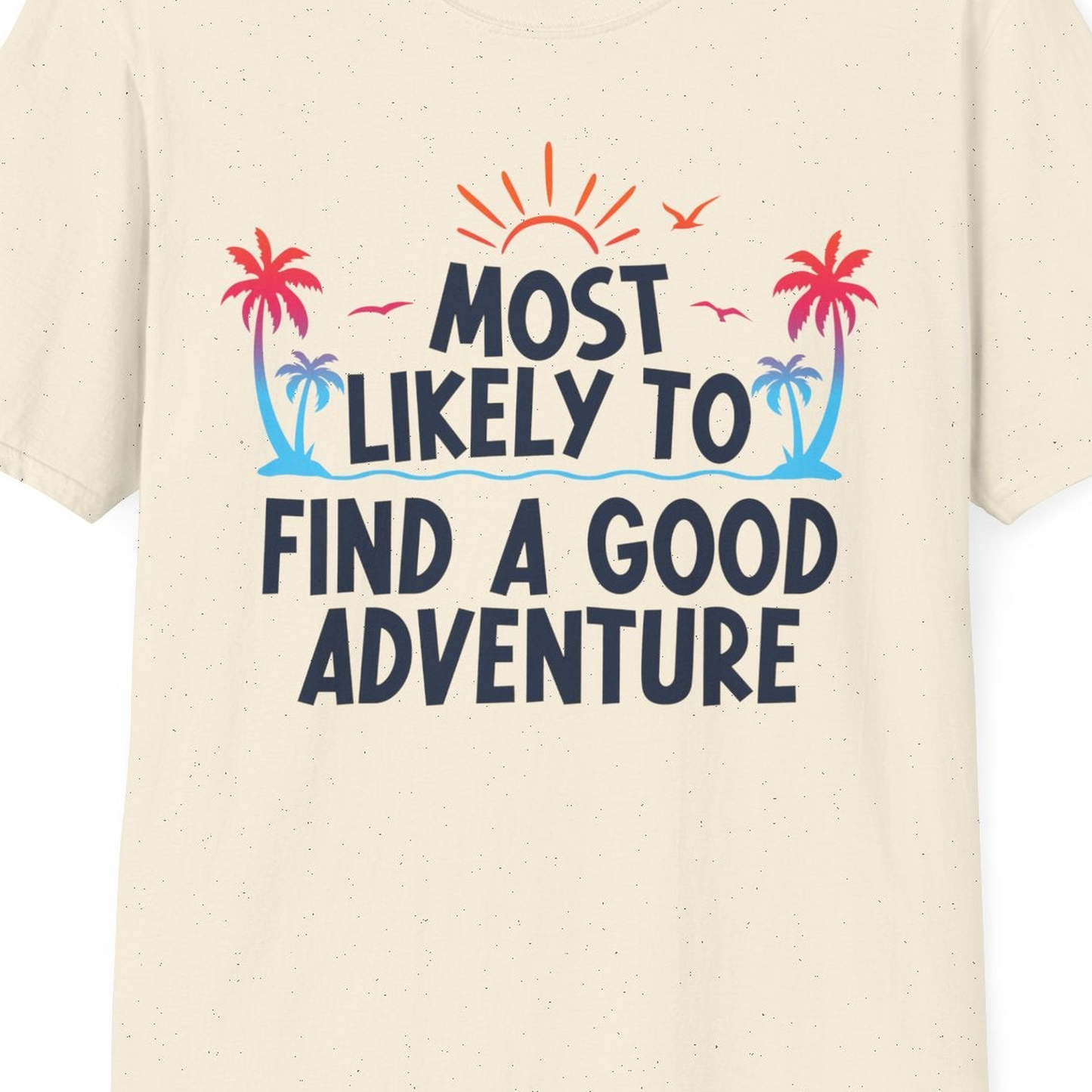 Tropical Adventure Shirt T-Shirt – Natural – Best Cruise Shirts Close Up