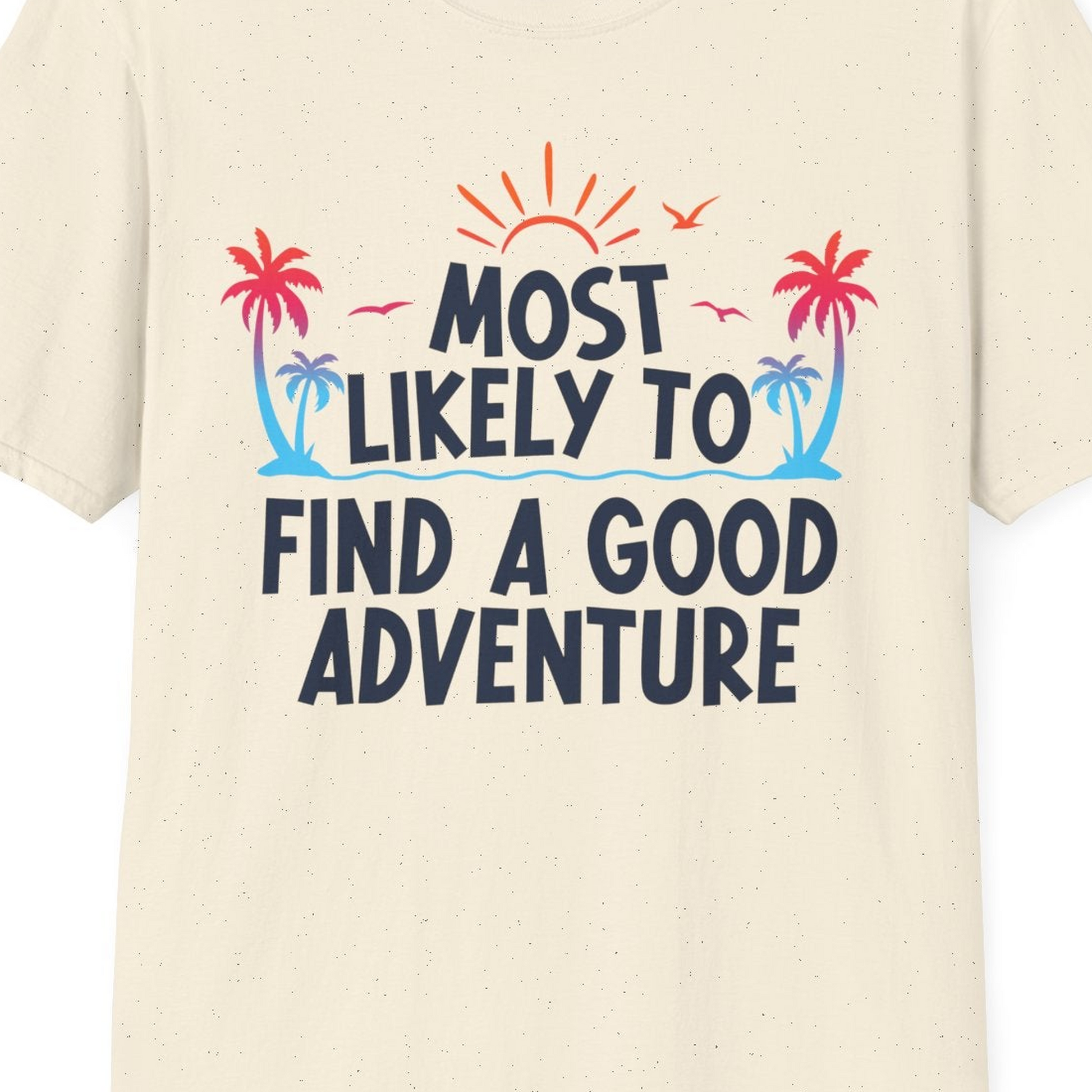 Tropical Adventure Shirt T-Shirt – Natural – Best Cruise Shirts Close Up