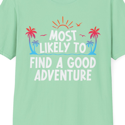 Tropical Adventure Shirt T-Shirt – Mint Green – Best Cruise Shirts Close Up
