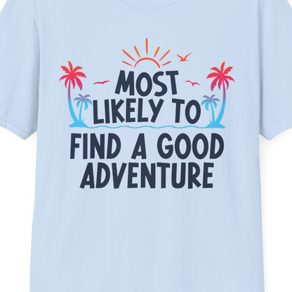 Tropical Adventure Shirt T-Shirt – Light Blue – Best Cruise Shirts Close Up