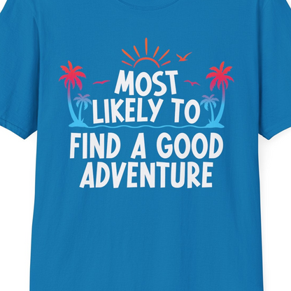 Tropical Adventure Shirt T-Shirt – Sapphire – Best Cruise Shirts Close Up