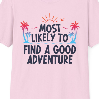 Tropical Adventure Shirt T-Shirt – Light Pink – Best Cruise Shirts Close Up