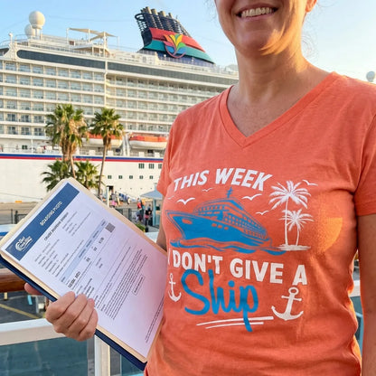 Lifestyle View — This Week I Don't Give A Ship Cruise Humor Tropical Shirt — V-Neck