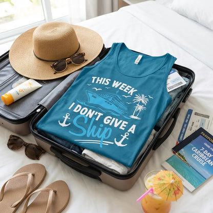 Lifestyle View — This Week I Don't Give A Ship Cruise Humor Tropical Shirt — Tank Top