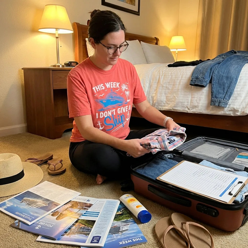 Lifestyle View — This Week I Don't Give A Ship Cruise Humor Tropical Shirt — T-Shirt